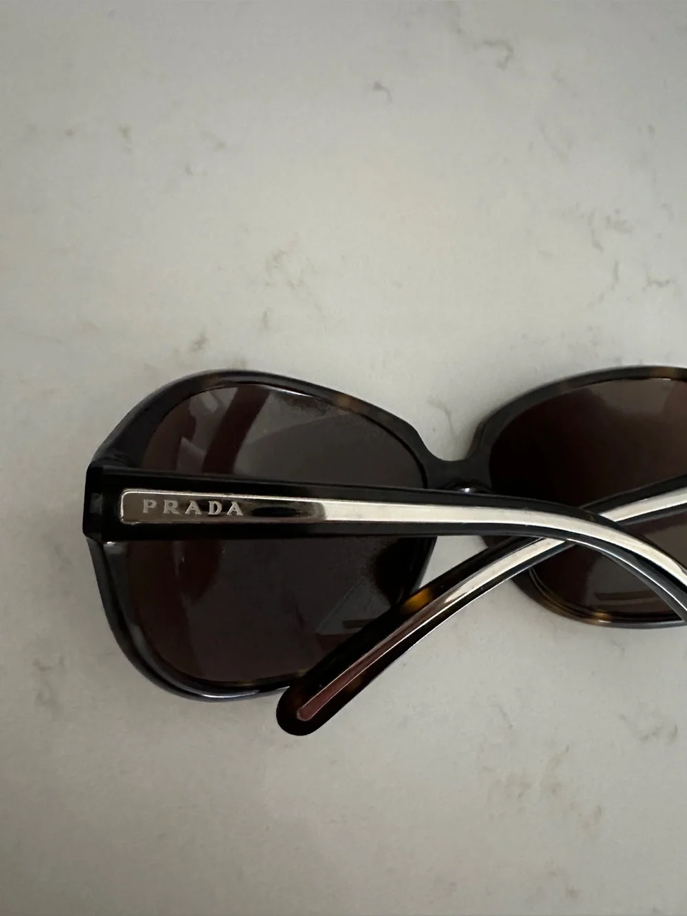 Prada SPR21I Women's Oversized Havana Brown Tortoise Sunglasses